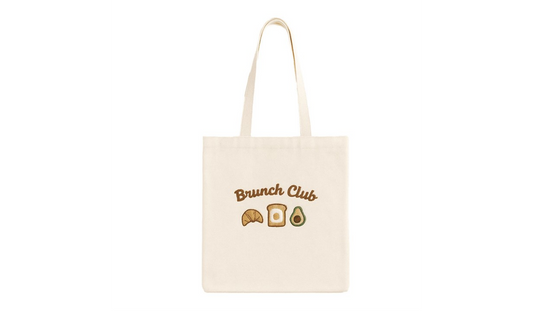 Brunch Club Tote Bag – Cute Canvas Shopper for Food Lovers & Cosy Days