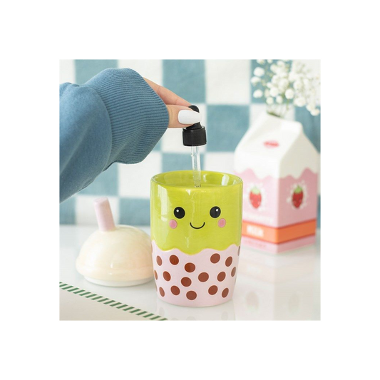 Cute Bubble Tea Oil Burner – Kawaii Ceramic Wax Melt & Oil Warmer