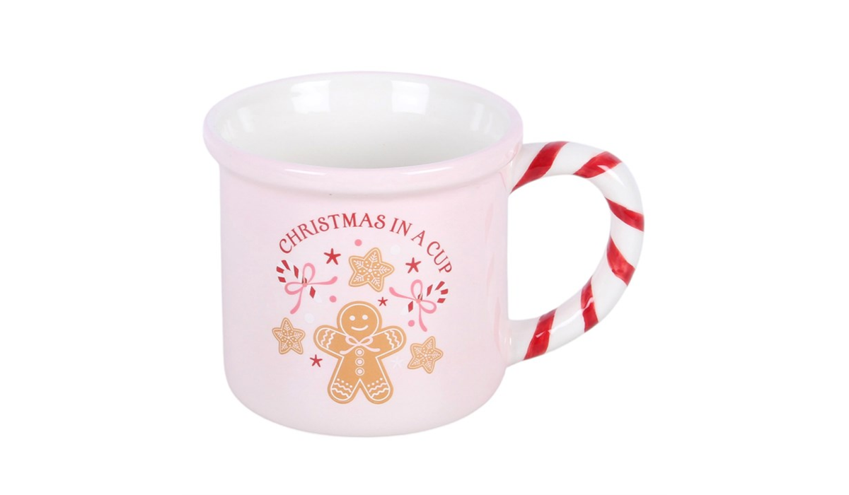 Christmas in a Cup Mug | Festive Ceramic Christmas Mug | Gingerbread Hot Chocolate Mug