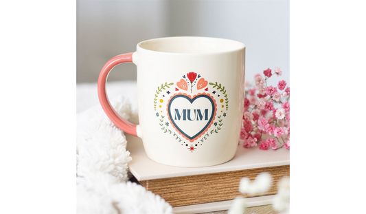 Folk Mum Gift Bundle – Floral Mug & Nectarine Honey Candle Set