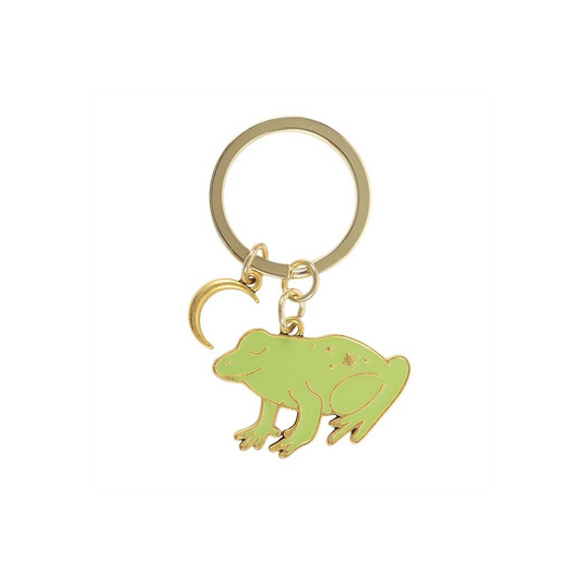 Luna Frog Enamel Keyring – Whimsical Frog Charm