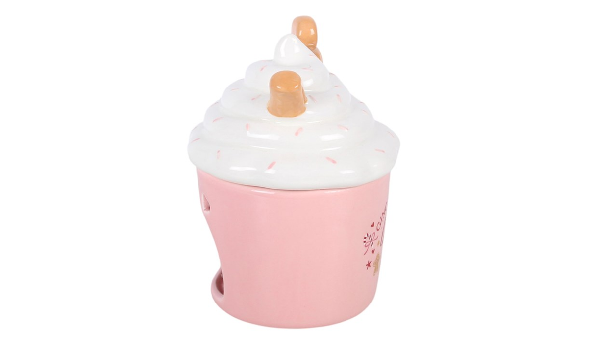 Pink Gingerbread Latte Oil Burner | Christmas Wax Melt Burner | Festive Ceramic Oil Burner