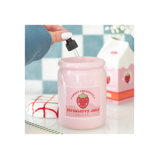 Strawberry Jelly Jar Oil Burner – Cute Kawaii Wax Melt Warmer