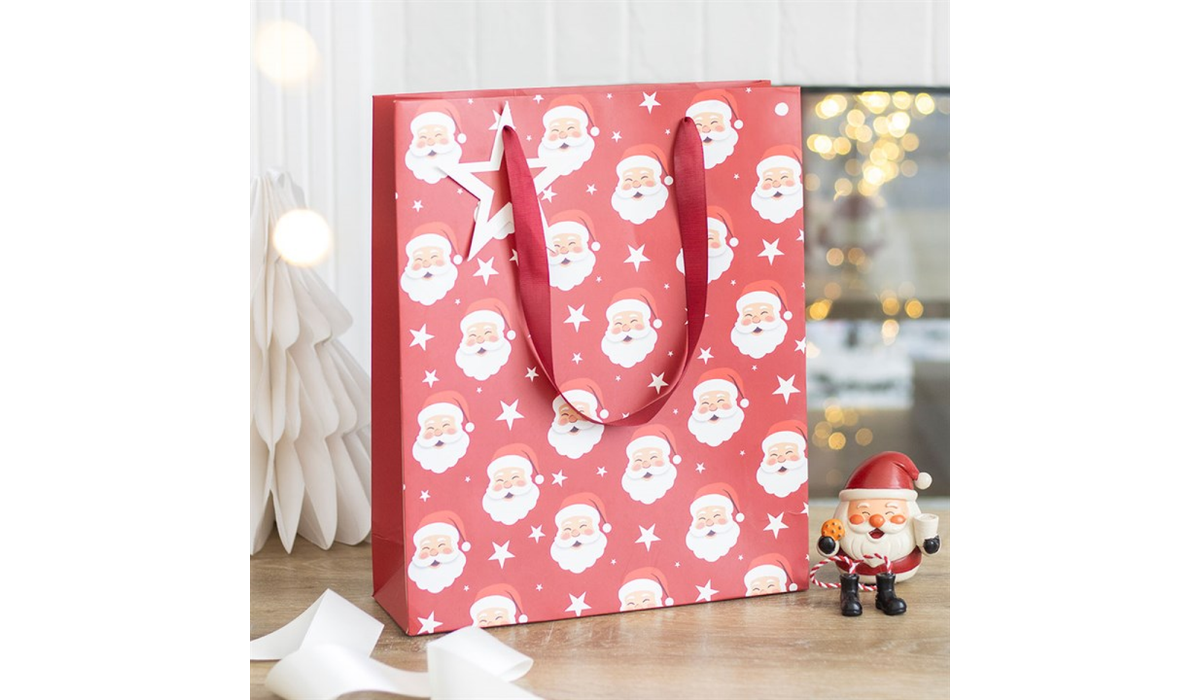 Santa Christmas Gift Bag | Extra Large Festive Gift Bag | Reusable Christmas Present Bag