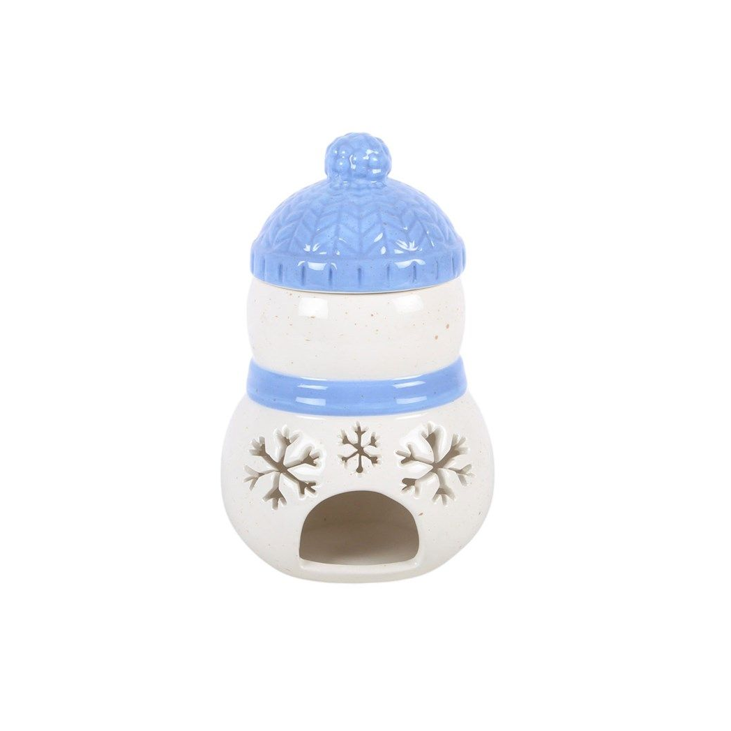Snowman Oil Burner | Christmas Wax Melt Burner | Winter Ceramic Oil Warmer