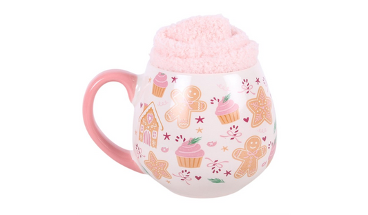 Gingerbread & Cupcake Christmas Mug | Festive Ceramic Mug | Holiday Hot Chocolate Cup