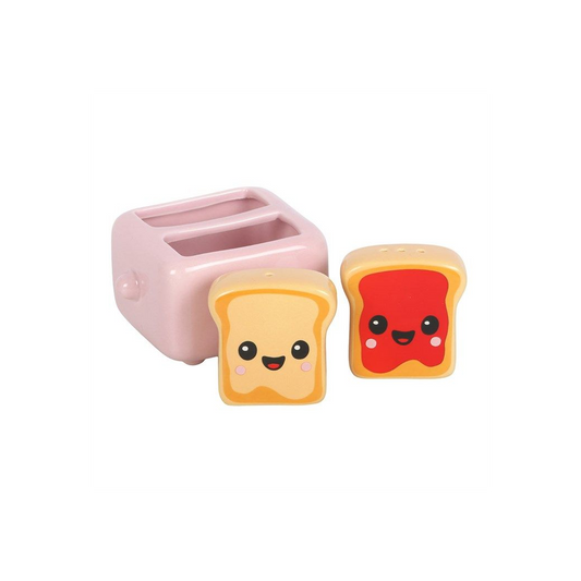 Kawaii Toast Salt & Pepper Set – Cute Breakfast Kitchen Decor