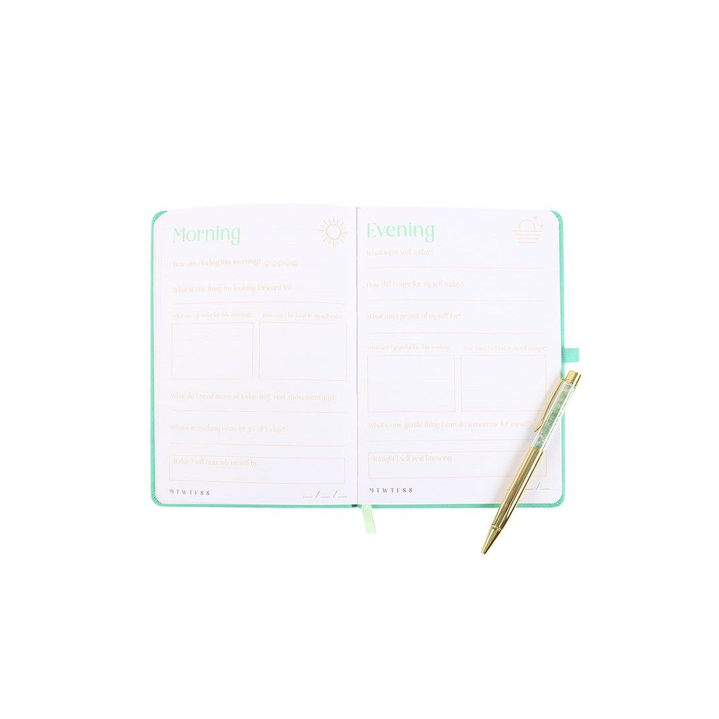Taking Care of Yourself Journal & Crystal Pen Set – Wellness & Self Care Notebook
