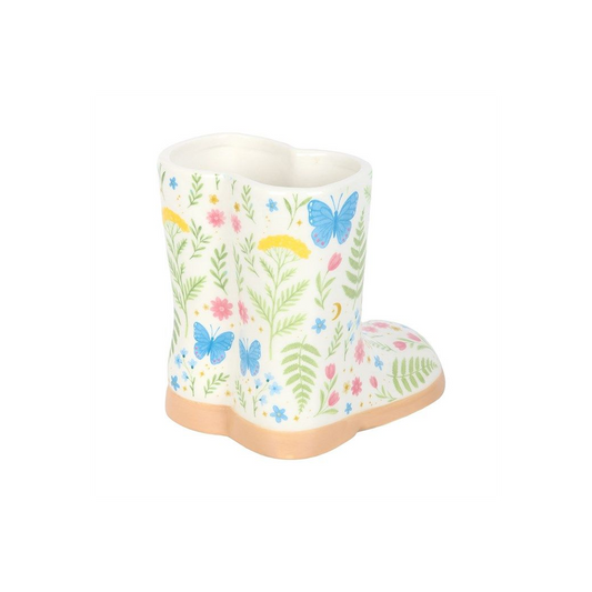 Luna Bloom Floral Wellington Boot Planter – Cottagecore Vase