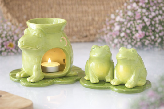 Frog Kitchen Charm Set – Oil Burner & Salt & Pepper Bundle