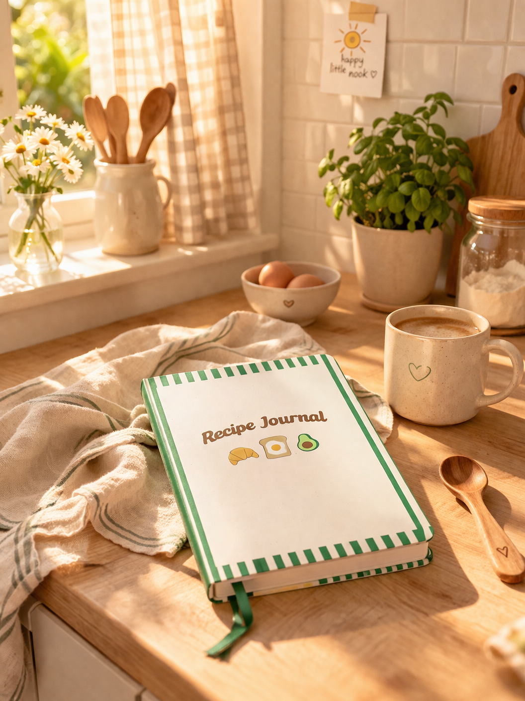 Cosy Recipe Journal A5 – Cute Kitchen Notebook for Baking & Home Cooking