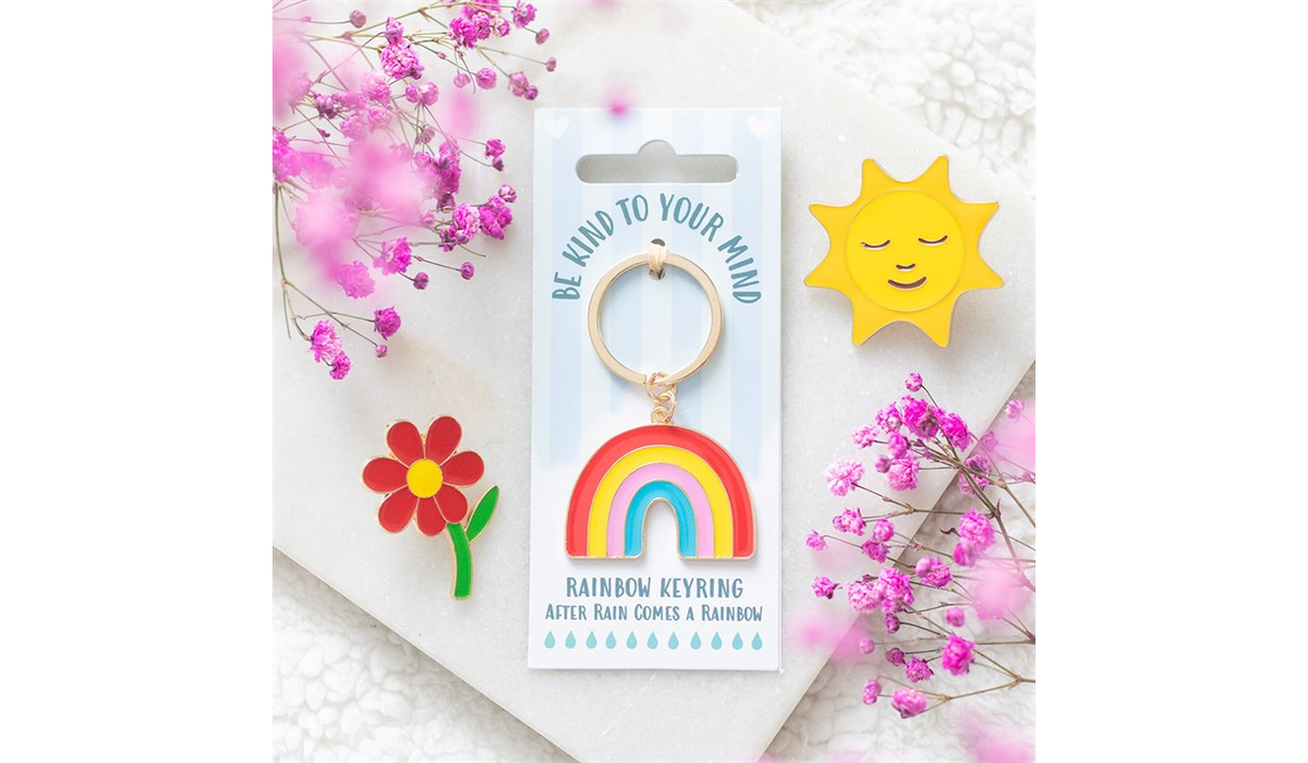 Be Kind to Your Mind Rainbow Keyring – Positive Affirmation Gift