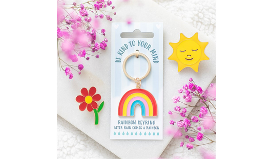 Be Kind to Your Mind Rainbow Keyring – Positive Affirmation Gift
