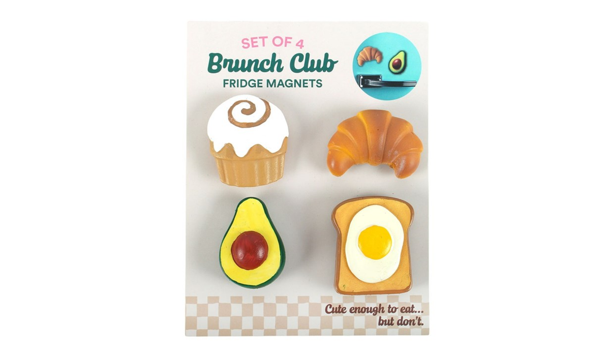 Brunch Club Fridge Magnets Set of 4 – Cute Food Magnets for Cosy Kitchens