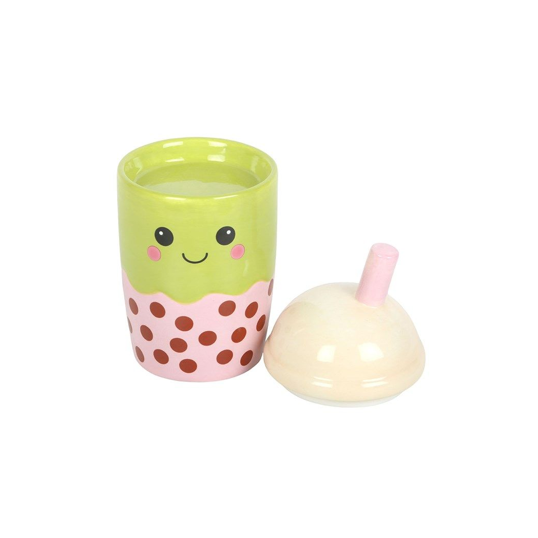 Cute Bubble Tea Oil Burner – Kawaii Ceramic Wax Melt & Oil Warmer