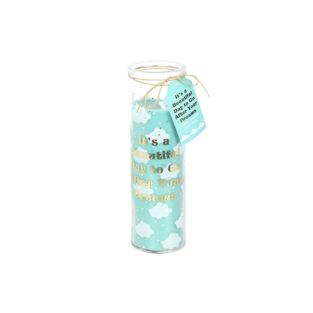 It’s a Beautiful Day to Go After Your Dreams Candle – Motivational Pillar Candle