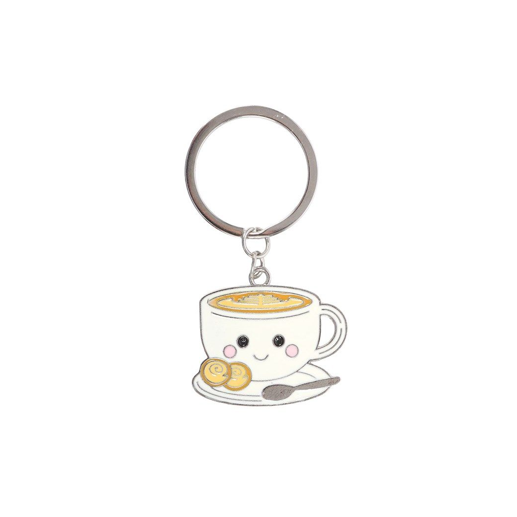 ☕ Kawaii Latte Enamel Keyring