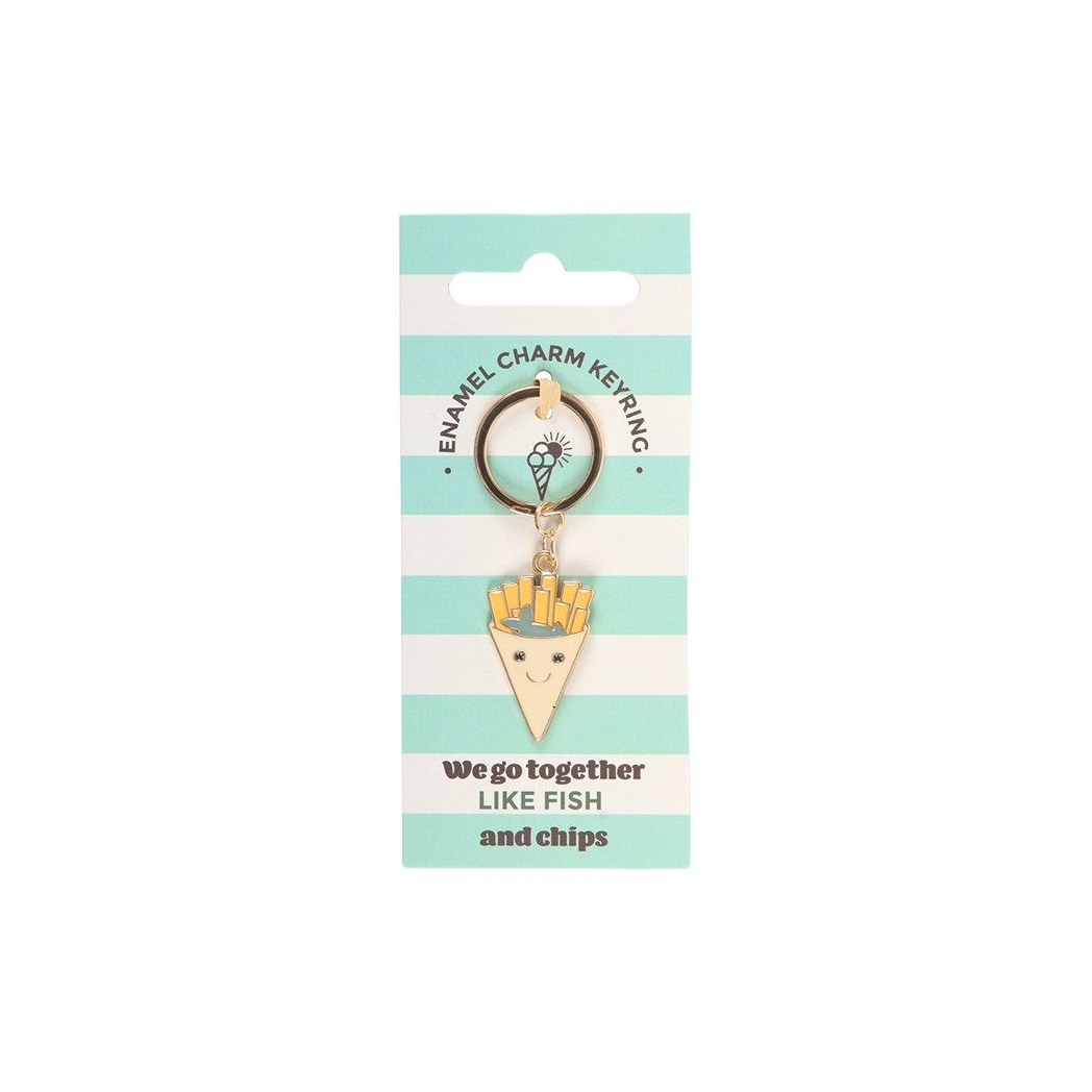 Fish & Chips Keyring – Cute Seaside Enamel Keychain