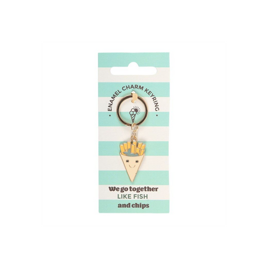 Fish & Chips Keyring – Cute Seaside Enamel Keychain