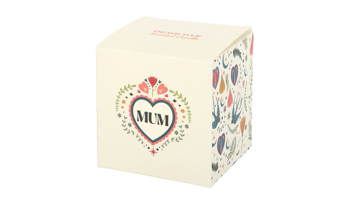 MUM Heart Folk Floral Candle Gift