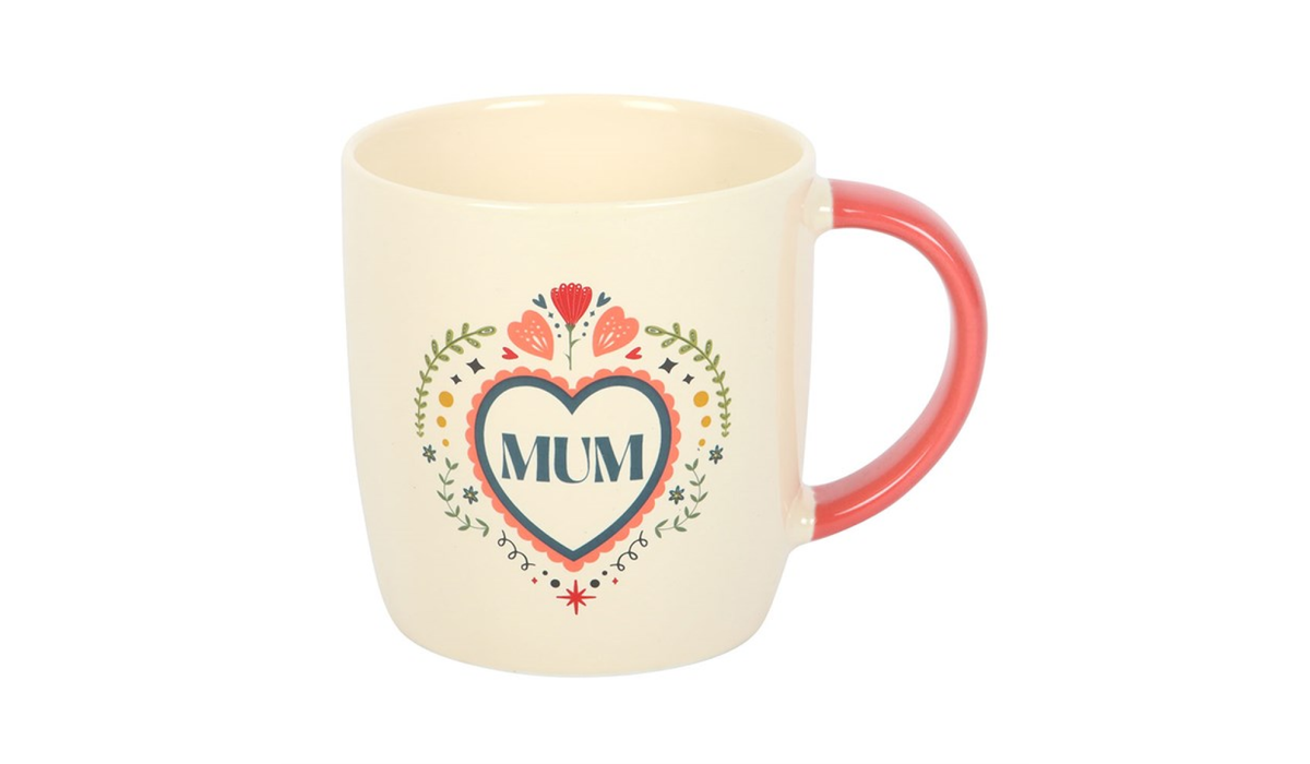 MUM Folk Floral Heart Mug