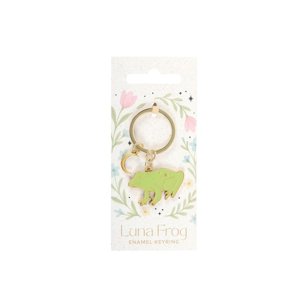 Luna Frog Enamel Keyring – Whimsical Frog Charm