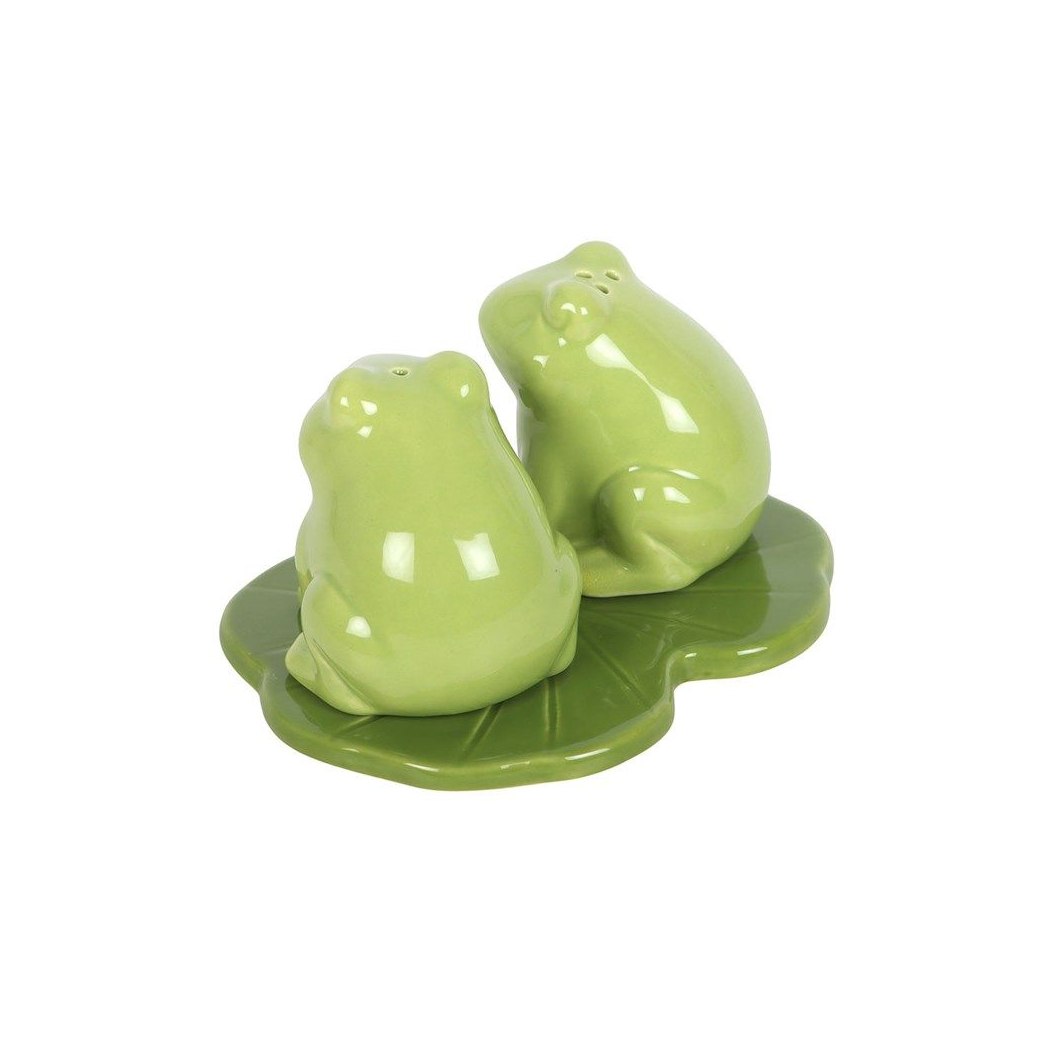 Luna Bloom Frog Salt & Pepper Shakers – Whimsical Meadow Table Decor