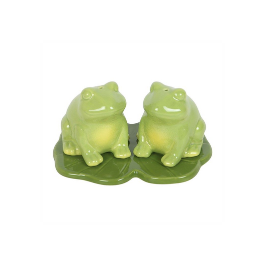 Luna Bloom Frog Salt & Pepper Shakers – Whimsical Meadow Table Decor