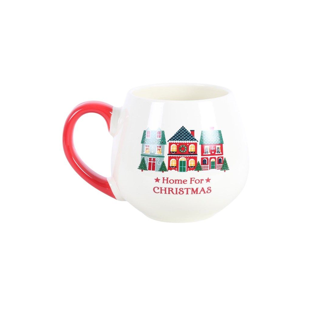 Home for Christmas Mug Gift Set | Ceramic Christmas Mug with Fluffy Socks | Festive Hot Chocolate Mug