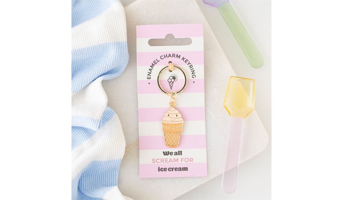 Ice Cream Keyring – Cute Kawaii Enamel Charm