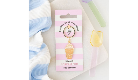 Ice Cream Keyring – Cute Kawaii Enamel Charm