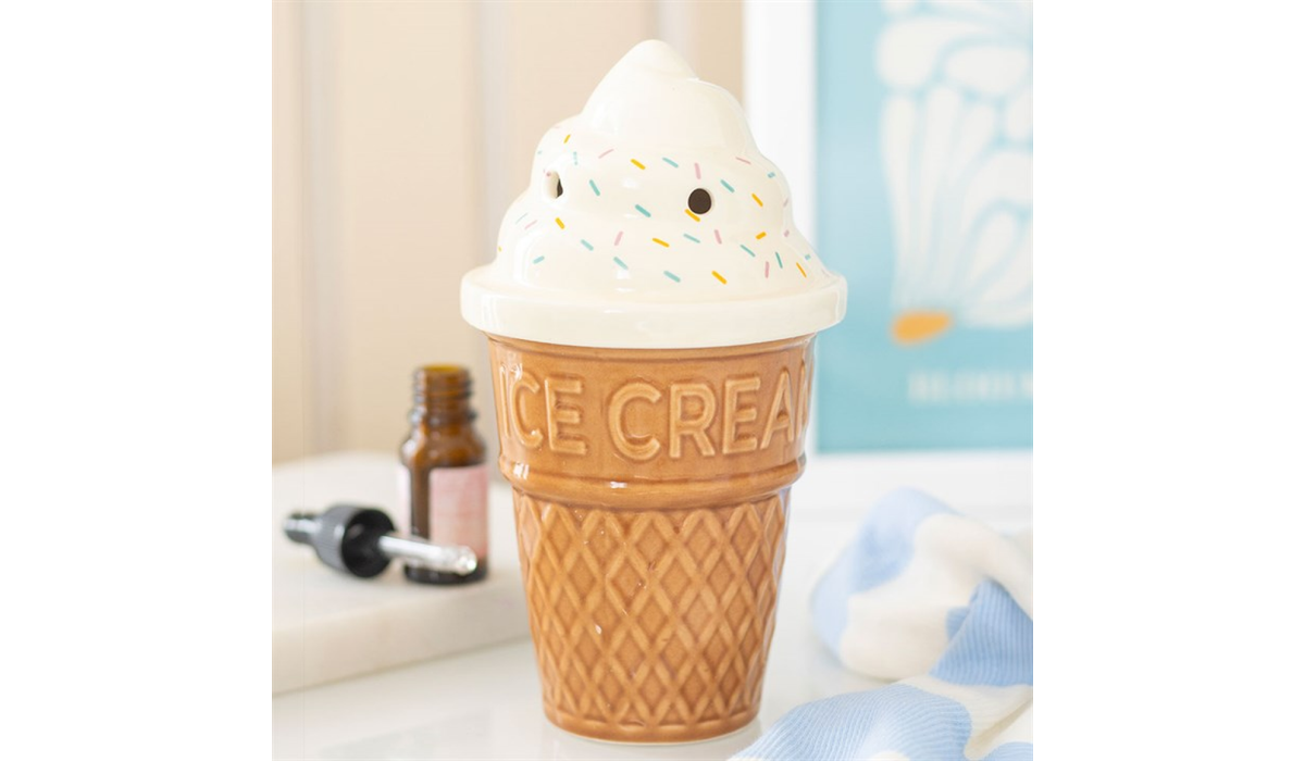 Ice Cream Cone Oil Burner – Cute Seaside Wax Melt Warmer