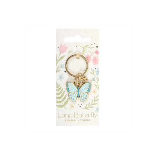 Luna Bloom Enamel Butterfly Keyring – Whimsical Floral Charm