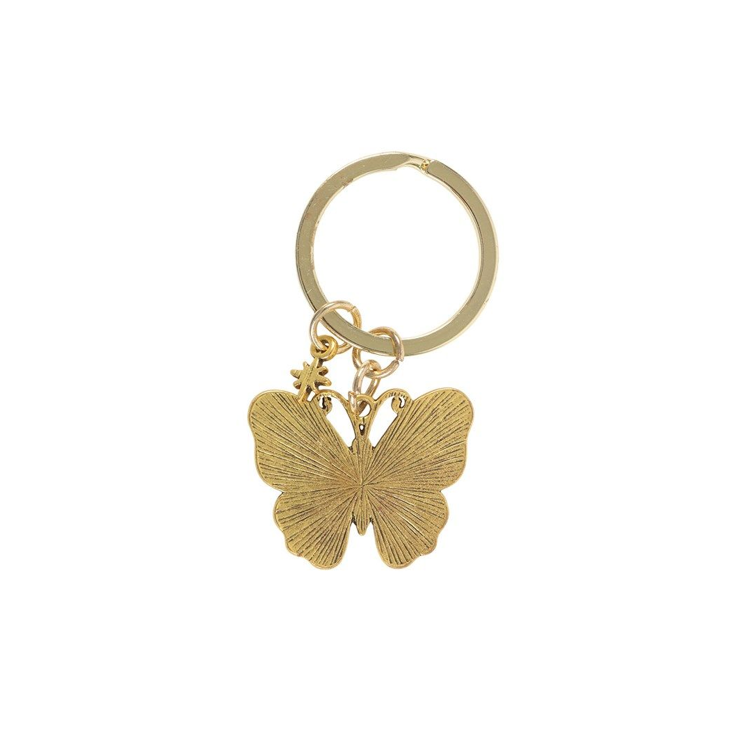 Luna Bloom Enamel Butterfly Keyring – Whimsical Floral Charm
