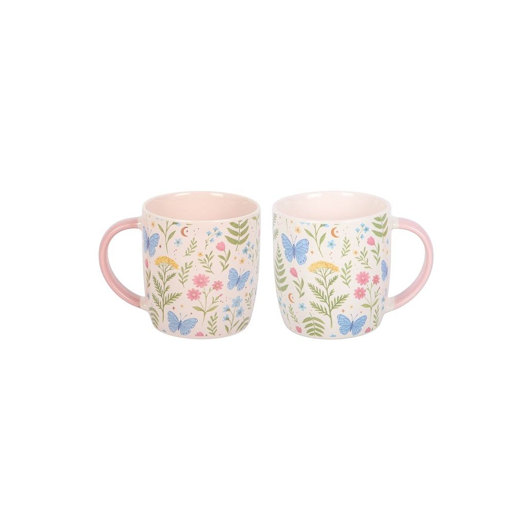Luna Bloom Floral Meadow Mug – Butterfly & Wildflower Cup