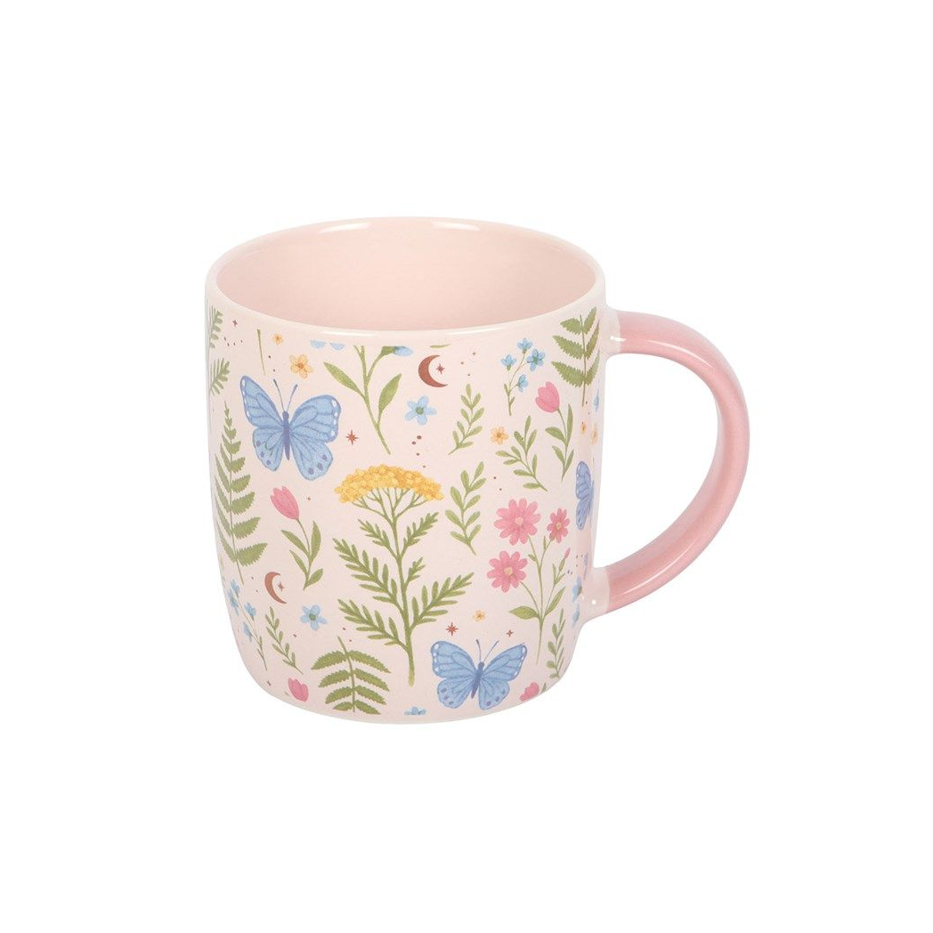Luna Bloom Floral Meadow Mug – Butterfly & Wildflower Cup