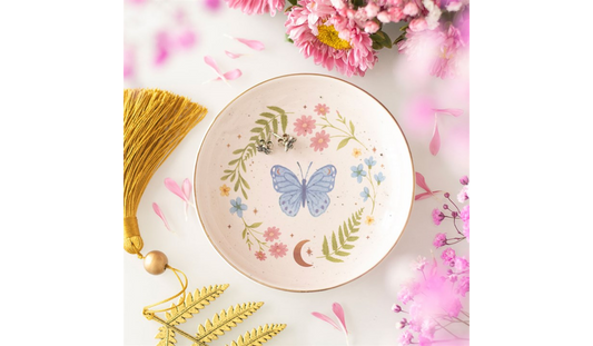 Luna Bloom Butterfly Trinket Dish – Floral Jewellery Holder