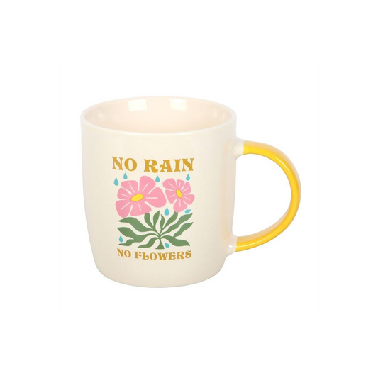 No Rain No Flowers Mug – Motivational Self Care & Positivity Mug