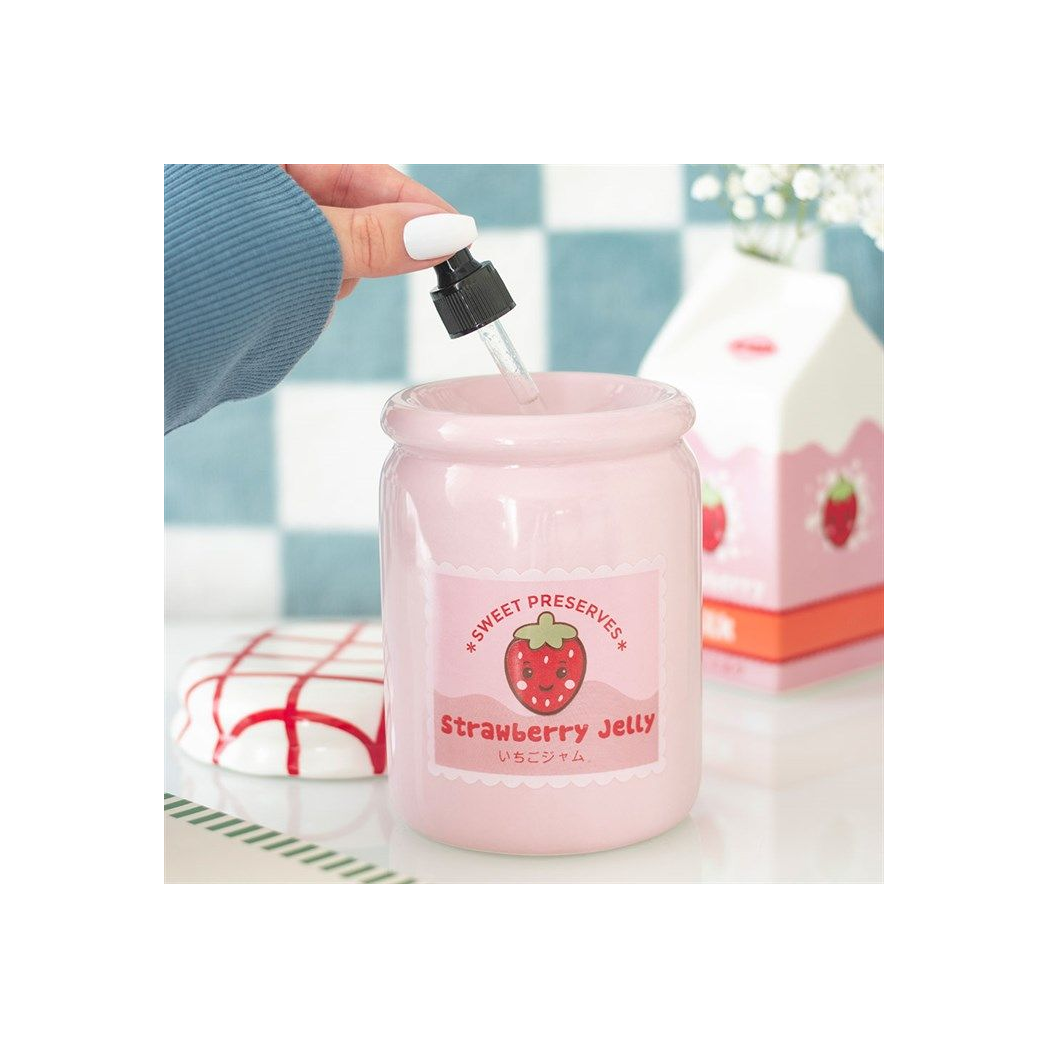 Strawberry Jelly Jar Oil Burner – Cute Kawaii Wax Melt Warmer