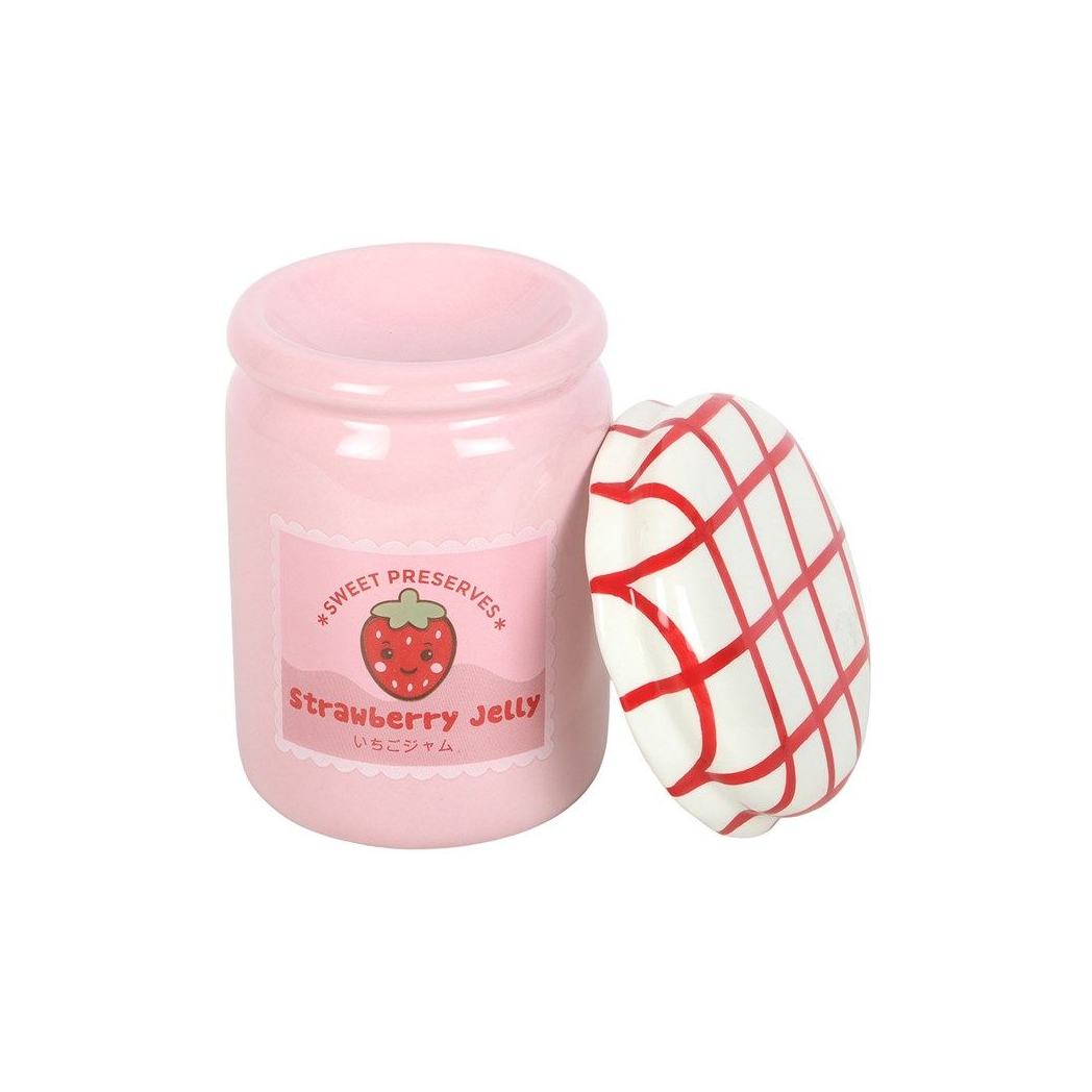 Strawberry Jelly Jar Oil Burner – Cute Kawaii Wax Melt Warmer