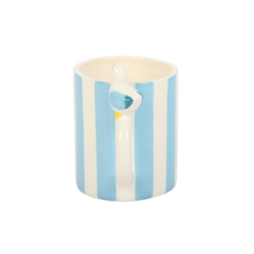 Striped Seagull Mug – Cute Coastal Ceramic Mug