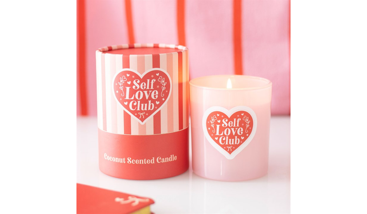 Self Love Club Coconut Scented Candle | Pink Self Care Gift UK