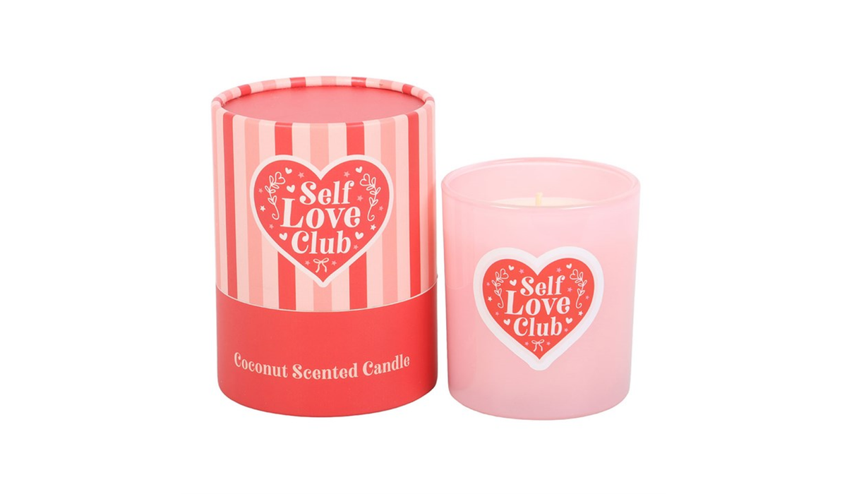 Self Love Club Coconut Scented Candle | Pink Self Care Gift UK