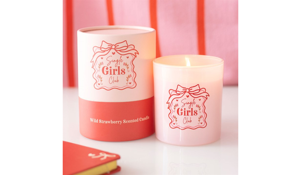 Single Girls Club Wild Strawberry Candle | Self Love Gift UK
