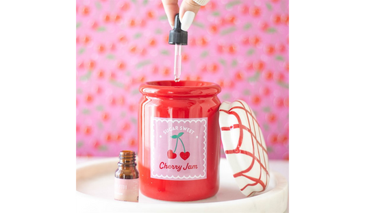 Cherry Jam Jar Oil Burner – Cute Kawaii Wax Melt Warmer