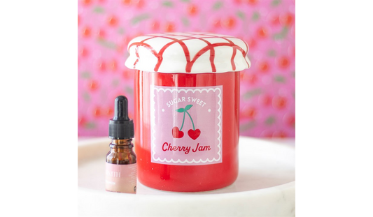 Cherry Jam Jar Oil Burner – Cute Kawaii Wax Melt Warmer