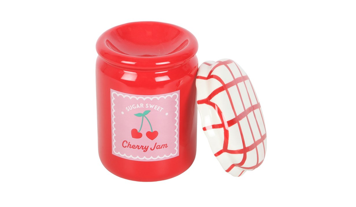 Cherry Jam Jar Oil Burner – Cute Kawaii Wax Melt Warmer