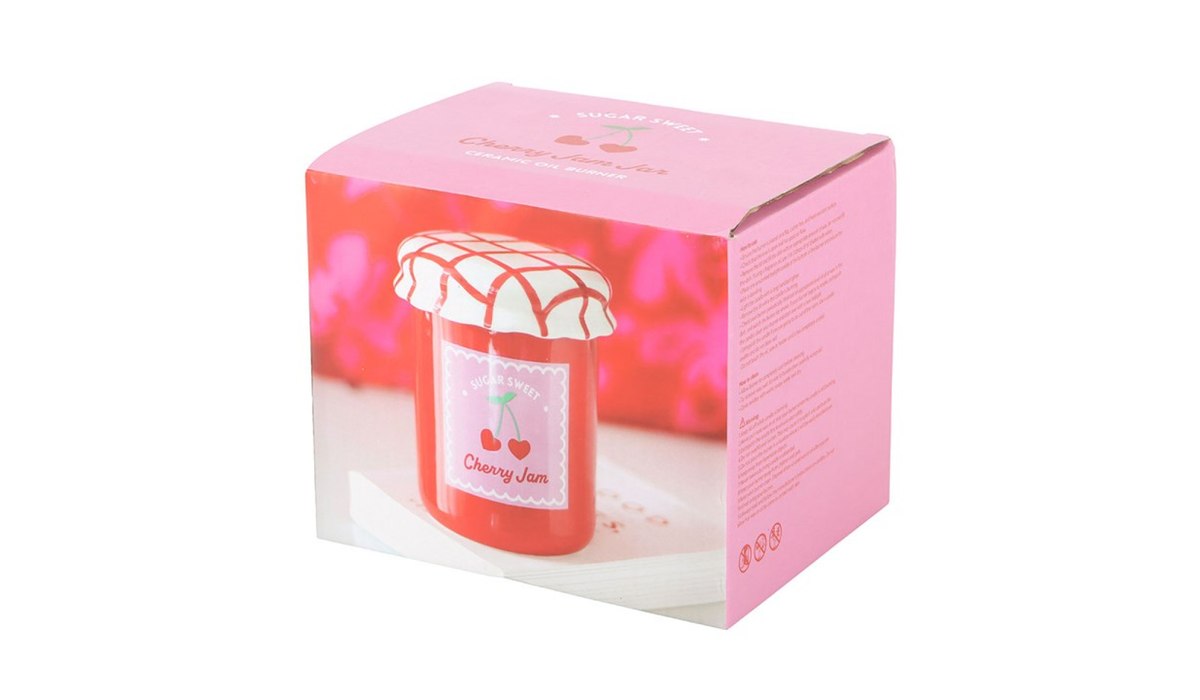 Cherry Jam Jar Oil Burner – Cute Kawaii Wax Melt Warmer