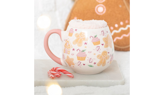 Gingerbread & Cupcake Christmas Mug | Festive Ceramic Mug | Holiday Hot Chocolate Cup