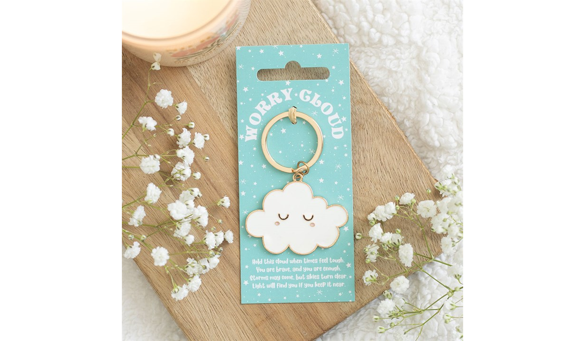Worry Cloud Keyring – Anxiety Comfort & Positive Reminder Gift